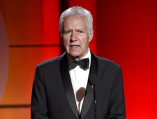 FILE - In this April 30, 2017, file photo, Alex Trebek speaks at the 44th annual Daytime Emmy Awards at the Pasadena Civic Center in Pasadena, Calif. Trebek marked his one-year battle against pancreatic cancer with candor about how hard it&#146;s been and a vow to keep going. &#147;I&#146;d be lying if I said the journey had been an easy one. There have been some good days, but a lot of not-so-good days,&#148; the longtime &#147;Jeopardy!&#148; host said in a video message posted online Wednesday, March 4, 2020. He&#146;s joked with friends that &#147;the cancer won&#146;t kill me, the chemo treatments will,&#148; Trebek said. (Photo by Chris Pizzello/Invision/AP, File)