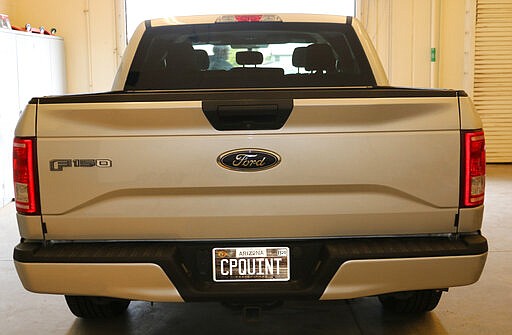 This undated photo, released by the Federal Bureau of Investigation, is a silver 2017 Ford F150 pickup truck with Arizona license plates CPQUINT that Lori Vallow and her children were seen traveling in during a visit to Yellowstone National Park. Vallow is expected to be sent from Hawaii to Idaho to face charges in the disappearance of her young son and teenage daughter. Vallow was arrested in February 2020 in Hawaii on felony charges of child abandonment in Idaho. She's being held on $5 million bail, and her first court appearance in Idaho is Friday, March 6. (FBI via AP)