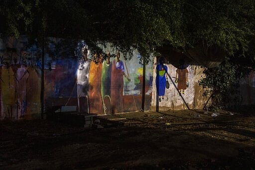 This Jan. 12, 2020 photo, shows graffiti drawn during last years' revolution on a street just blocks from the main location of the protest sit-in, in Khartoum, Sudan. The young protesters who led the uprising against former President Omar al-Bashir, are now caught in the limbo of the country's fragile interim period. Nearly a year after his ouster, the country faces a dire economic crisis, leaving many young people jobless. Generals remain the de-facto rulers of the country and have shown little willingness to hand over power to a civilian-led administration, one the demonstrators' key demands.&#160;(AP Photo/Nariman El-Mofty)