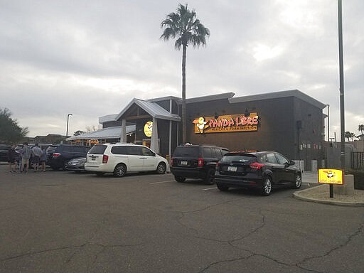 This Feb. 27, 2020 photo shows Panda Libre, an Asian-Mexican fusion restaurant, in Gilbert, Ariz. Getting a trademark for the new name can lead to ugly and sometimes public clashes over ownership and cultural appropriation. In recent years, businesses have butted heads over whether a restaurant or food truck can legally own the right to use words rooted in Asian American Pacific Islander cultures like &#147;aloha&quot; and &#147;poke.&#148; (AP Photo/Terry Tang)