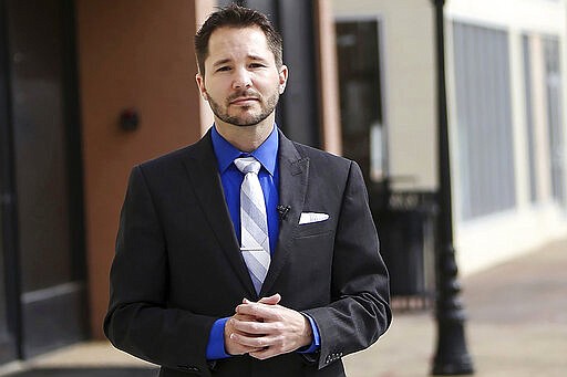 FILE - In this Jan. 24, 2018 file photo, Biloxi Councilman Robert L. Deming poses along Howard Avenue in Biloxi, Miss. Deming one of two candidates challenging U.S. Rep. Steven Palazzo in the Republican party primary for the south Mississippi's 4th Congressional District seat. (Amanda McCoy/The Sun Herald via AP, File)