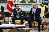 Awkward moment: Trump and Irish PM skip the handshake