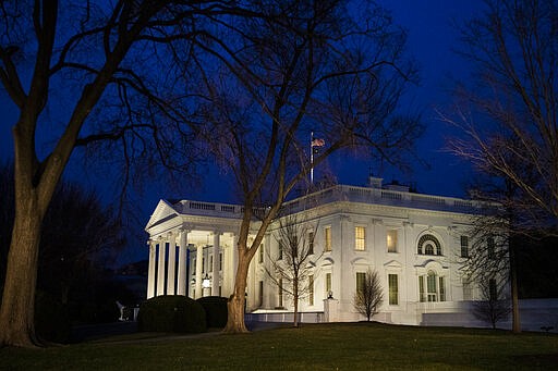 FILE - In this Feb. 5, 2020, file photo the White House is seen in Washington. Congress is shutting the Capitol to the public until April in reaction to the spread of the coronavirus, officials announced Thursday, March 12. White House tours have been temporarily suspended. (AP Photo/Manuel Balce Ceneta, File)