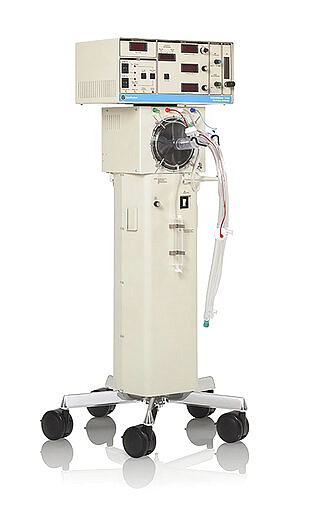 This undated photo provided by Vyaire Medical, Inc. shows a 3100A ventilator. U.S. hospitals bracing for a possible onslaught of coronavirus patients with pneumonia and other breathing difficulties could face a critical shortage of mechanical ventilators and health care workers to operate them. (Ken Hansen/Vyaire Medical, Inc. via AP)