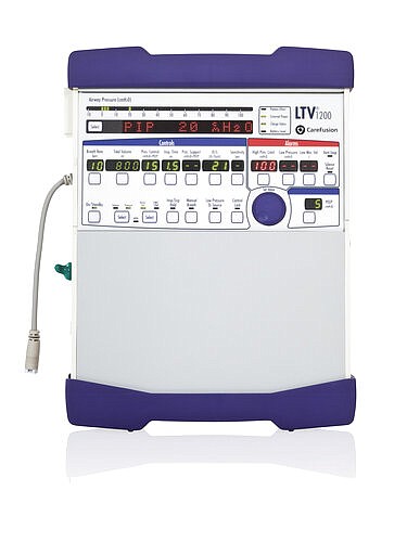 This undated photo provided by Vyaire Medical, Inc. shows an LTV 1200 ventilator. U.S. hospitals bracing for a possible onslaught of coronavirus patients with pneumonia and other breathing difficulties could face a critical shortage of mechanical ventilators and health care workers to operate them. (Ken Hansen/Vyaire Medical, Inc. via AP)