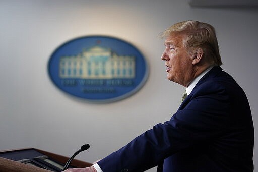 President Donald Trump speaks during a press briefing with the coronavirus task force, at the White House, Tuesday, March 17, 2020, in Washington. (AP Photo/Evan Vucci)