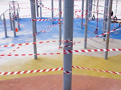 This Thursday, March 19, 2020 photo shows a free gym at Tel Aviv's beachfront wrapped in tape to prevent public access. Israel has reported a steady increase in confirmed cases despite imposing strict travel bans and quarantine measures more than two weeks ago. Authorities recently ordered the closure of all non-essential businesses and encouraged people to work from home. (AP Photo/Oded Balilty)