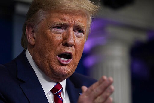 President Donald Trump speaks during a coronavirus task force briefing at the White House, Friday, March 20, 2020, in Washington. (AP Photo/Evan Vucci)