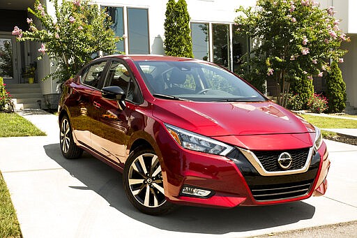 This undated photo from Nissan, shows the Versa SR, an extra-small sedan that features Nissan&#146;s Safety Shield 360, a suite of advanced safety features usually found in more expensive vehicles. (Courtesy of Nissan North America via AP)