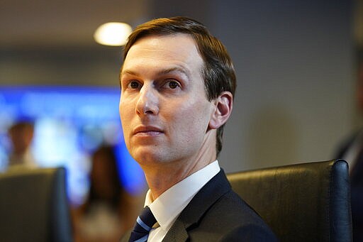 White House adviser Jared Kushner listens during a teleconference with governors at the Federal Emergency Management Agency headquarters, Thursday, March 19, 2020, in Washington. (AP Photo/Evan Vucci, Pool)