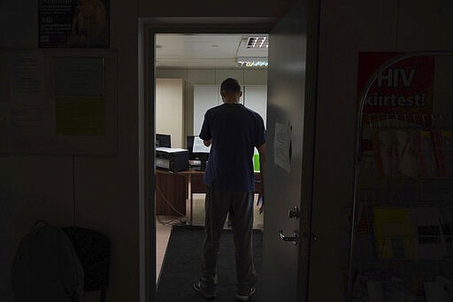 A young man waits for his methadone treatment at a rehabilitation center in Estonia's capital Tallinn on Friday, June 28, 2019. The tiny Baltic state has battled nearly two decades a fentanyl epidemic so severe its overdose death rate was almost six times the European average. Although police won the war on fentanyl the market shifted further towards synthetic drugs. There are signs that the U.S. is on a similar path, tipping from plant-based drugs like heroin to synthetic ones like fentanyl and methamphetamine. That could herald big changes in global narcotics supply chains and cement the role of China -- an important source of illicit synthetic drugs -- as a vital link in the worldwide drug trafficking business. (AP Photo/David Keyton)