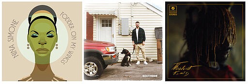 This combination of album covers shows, from left, &#147;Fodder on My Wings&#148; by Nina Simone, &quot;Southside&#148; by Sam Hunt and &#147;It Is What It Is&#148; by Thundercat. (Verve/UMe, MCA Nashvhille, Brainfeeder via AP)