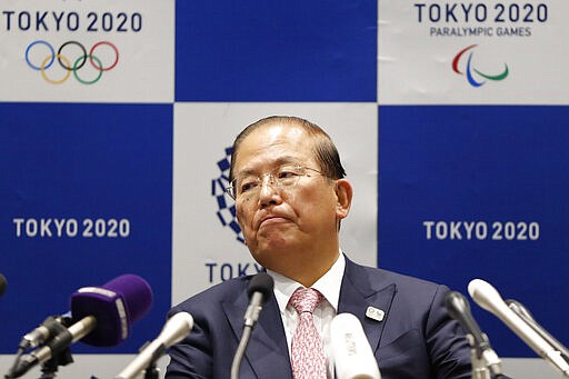 Tokyo 2020 Organizing Committee CEO Toshiro Muto attends a news conference after a Tokyo 2020 Executive Board Meeting in Tokyo Monday, March 30, 2020. Tokyo Olympic President Yoshiro Mori said Monday he expects to talk with IOC President Thomas Bach this week about potential dates and other details for the rescheduled games next year. Both Mori and Muto said the the cost of rescheduling will be &#147;massive&#148; - local reports suggest several billion dollars - with most of the expenses borne by Japanese taxpayers. (Issei Kato/Pool Photo via AP)