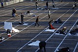 Las Vegas marking parking places for homeless encampment