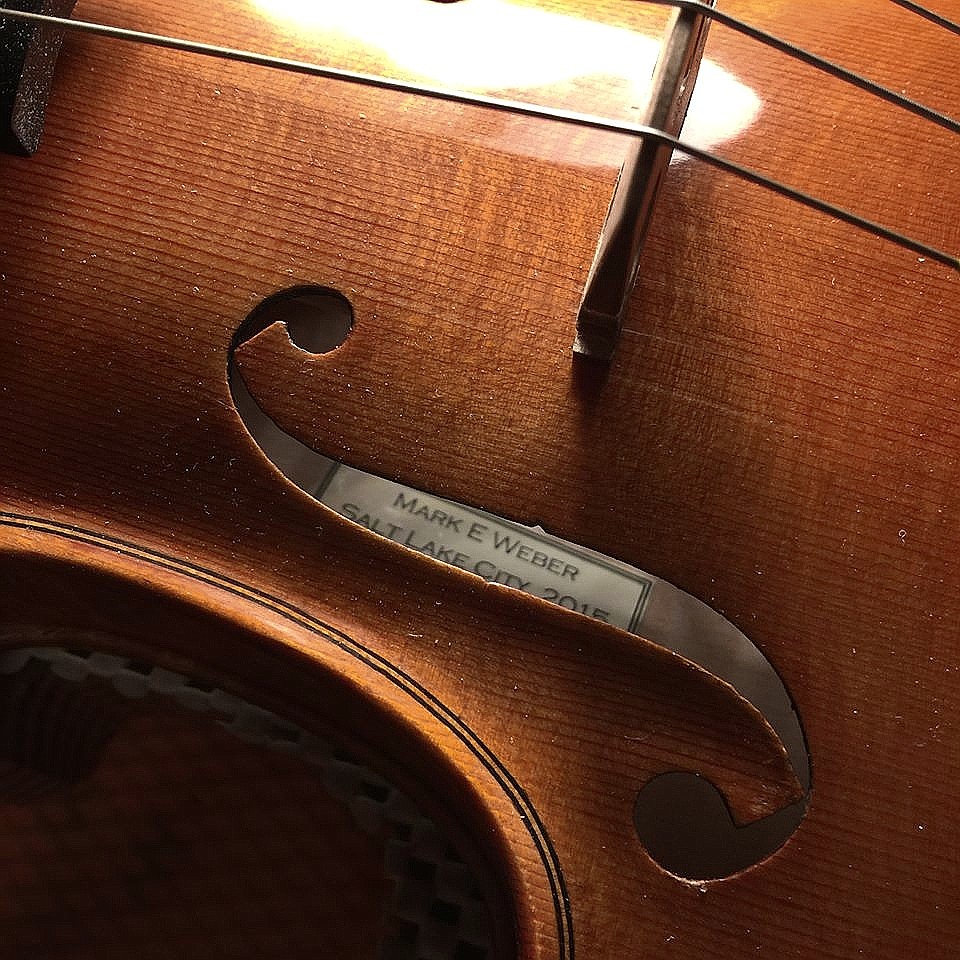 &#151;Courtesy photo
Detail shot of one of the Mark Weber violins built while he attended the Violin Making School of America.