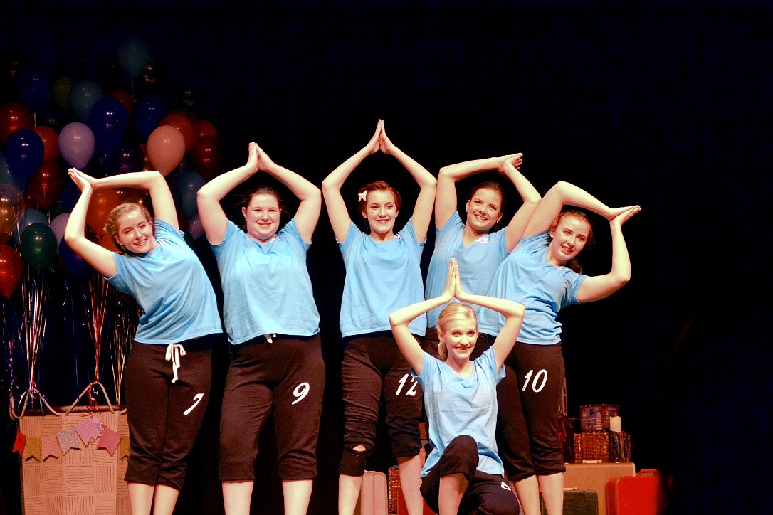 Photo by SARAH JENKINS
DYW candidates perform during the fitness routine portion of the event.