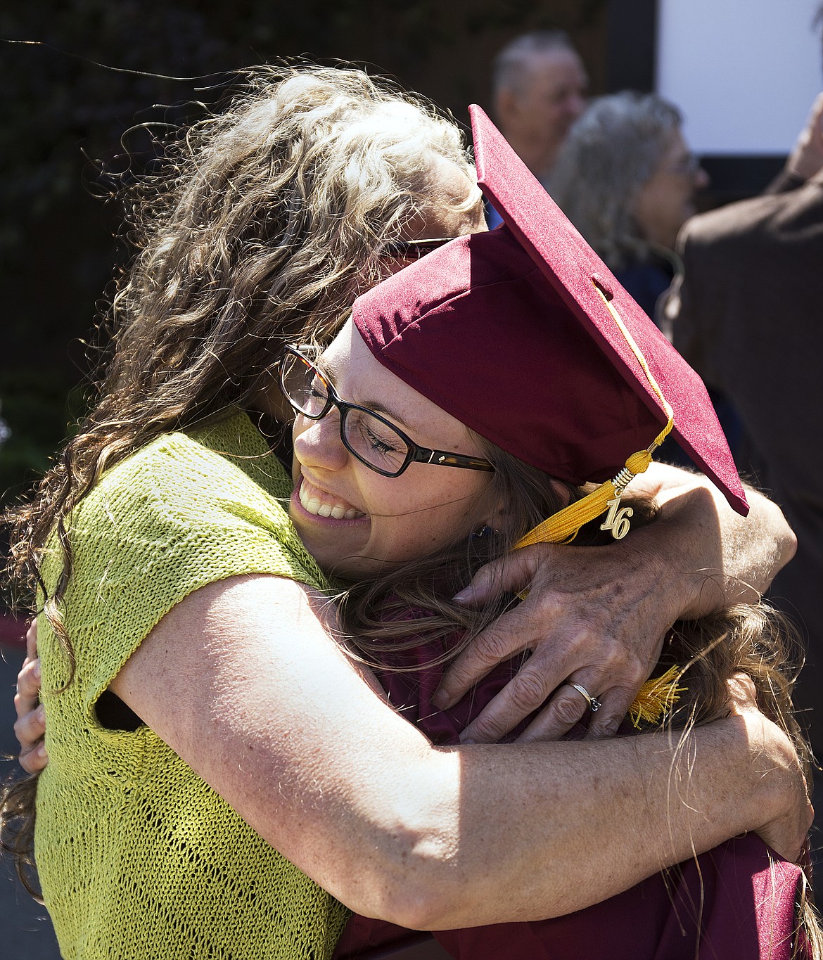 LOREN BENOIT/Hagadone News Network
Karlee Hergenreder, right, hugs her mother, Theresa, after completing her studies at North Idaho College on Friday.