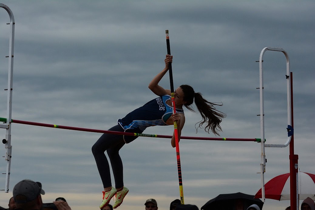 Photo by ROBERT LAVALA
Badger Victoria Smith competes in the pole vault.