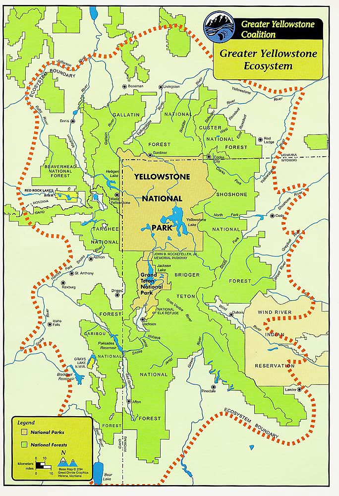 The Greater Yellowstone Ecosystem grizzly bear population is closer to being delisted as an endangered species. This map shows where the GYE is in Montana, Wyoming and Idaho.