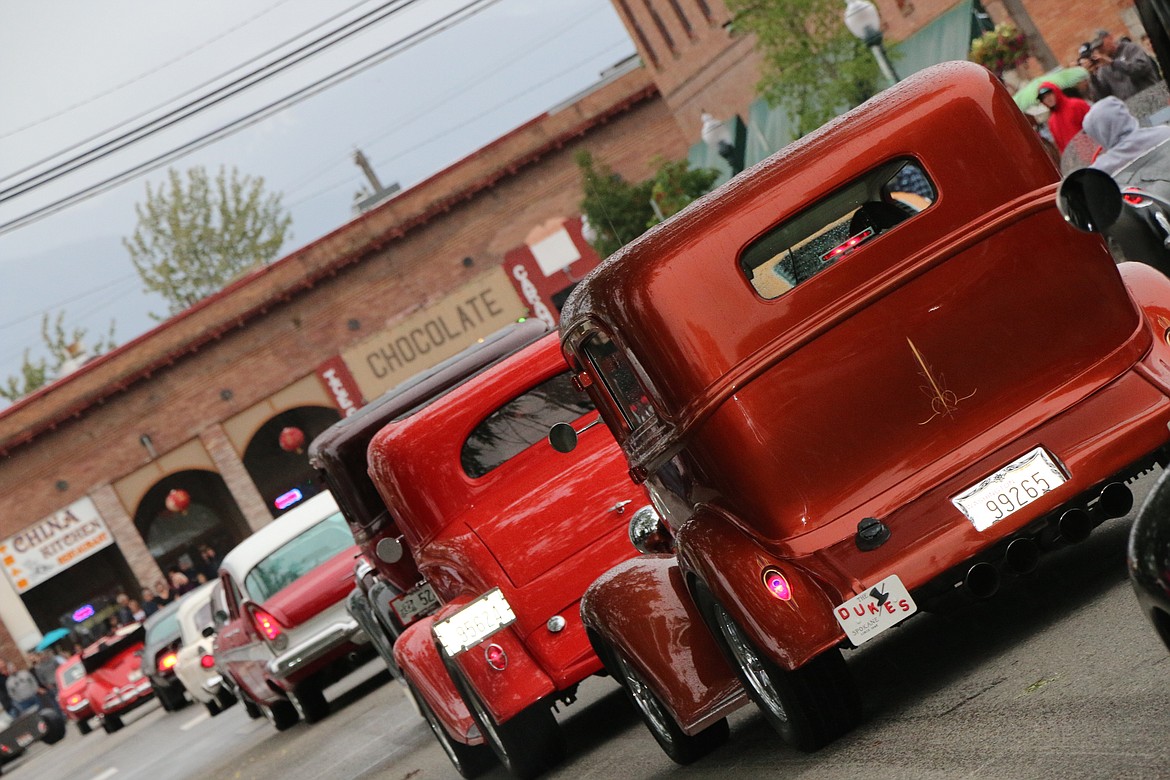 &#151;Photo by CAROLINE LOBSINGER
Classic cars make their way down Church Street during Friday&#146;s Lost in the &#145;50s parade.