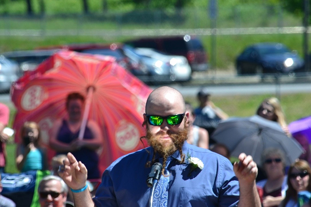 Photo by: SARAH JENKINS

Senior Class Advisor, Josh Knaggs adressing the Class of 2016