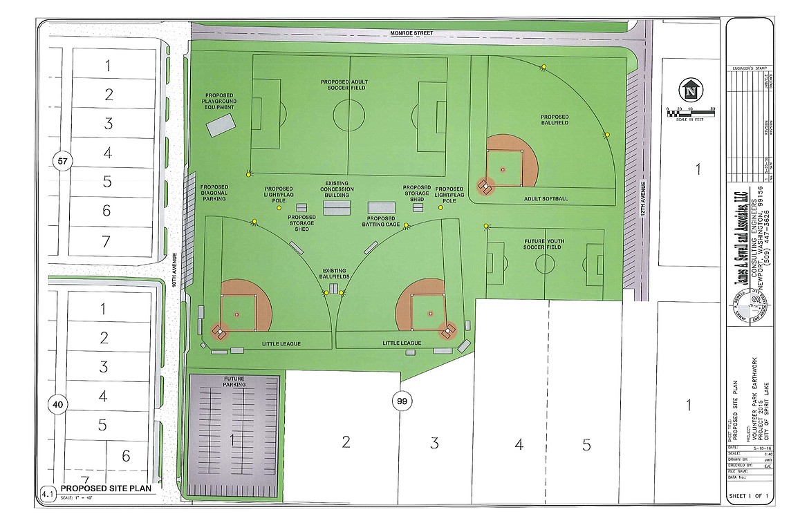 Rendering courtesy of the city of Spirit Lake
An adult soccer field, a youth soccer field and an adult softball field are being added to Volunteer Park in Spirit Lake. The city also recently purchased 2 acres for parking.