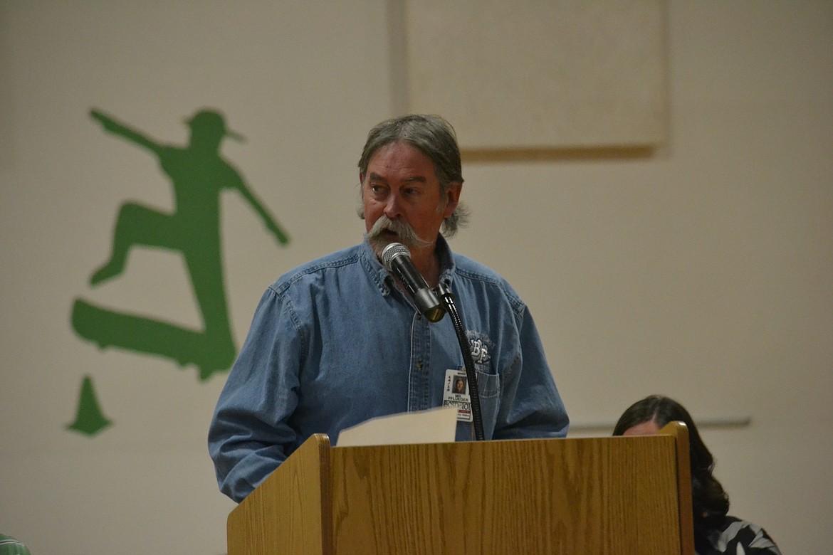 Photo by SARAH JENKINS
Superintendent Gary Plueger addresses students at a recent event.