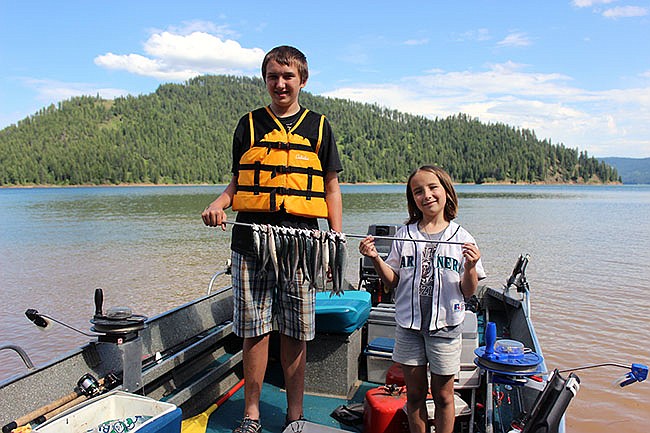 Photo by SEAN WILSON
A recent catch of kokanee near Dick&#146;s Creek on Dworshak Reservoir. Kokanee are providing steady action with most fish between 9 and 10 inches.