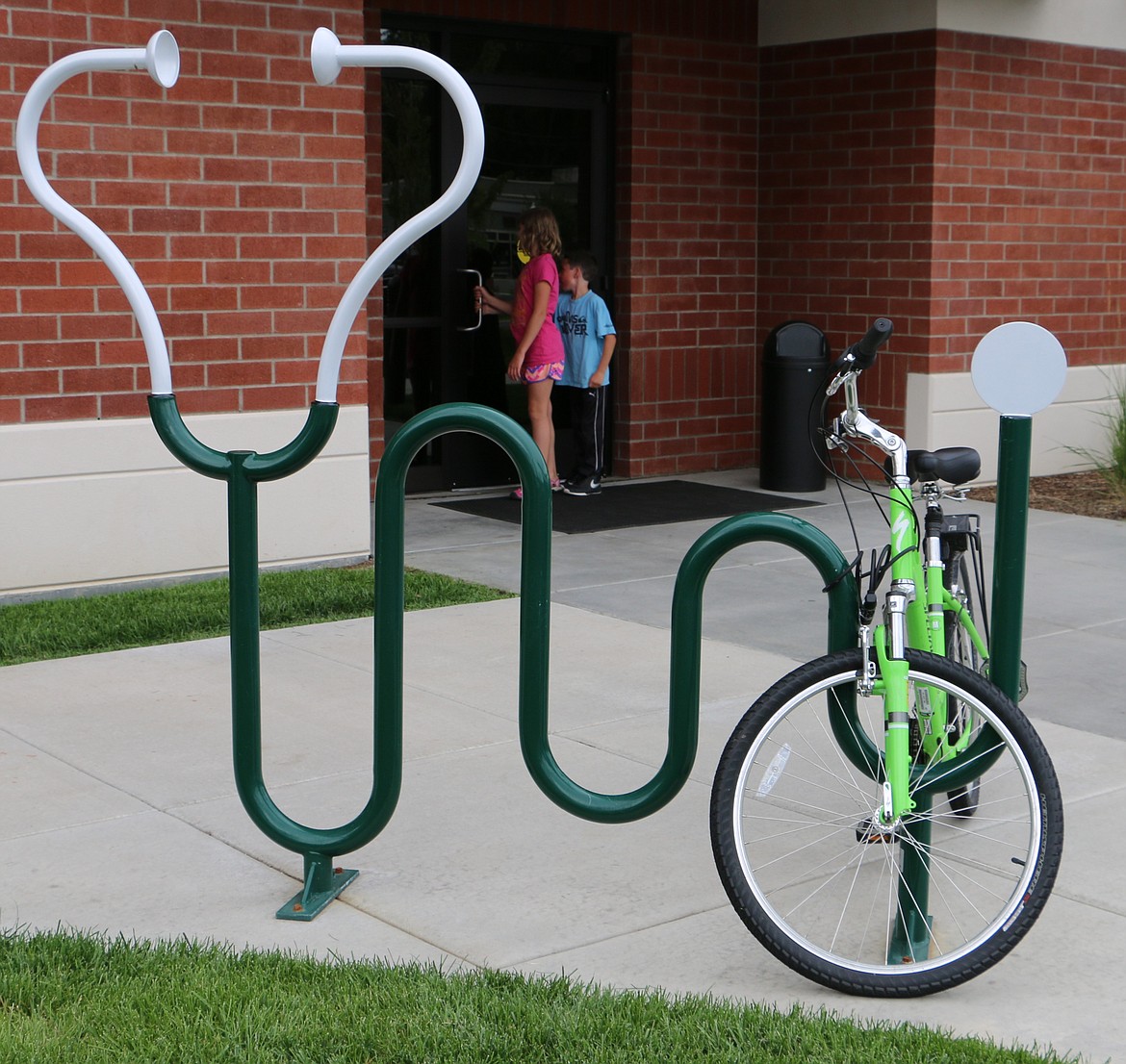 -- Photo by LYNNE HALEY

A useful yet fanciful bike rack outside the Bonner County Health building.