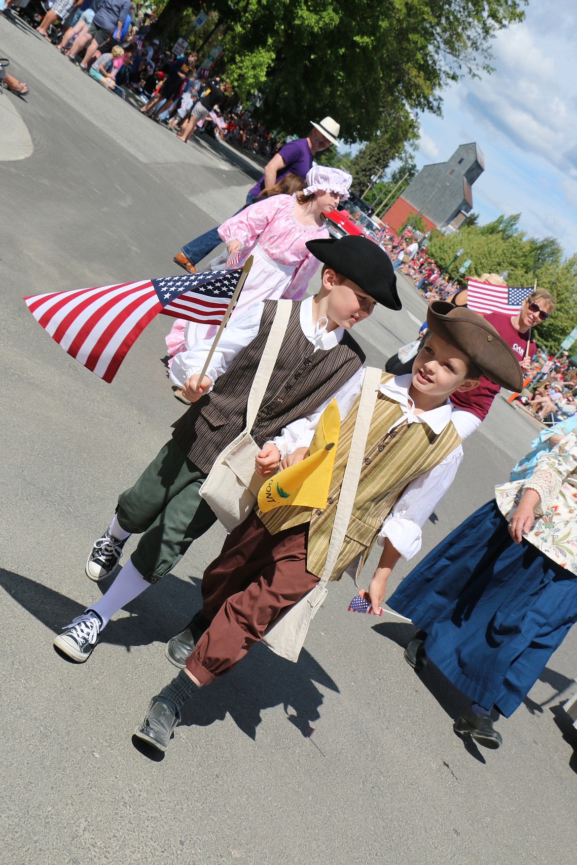 &#151;Photo by CAROLINE LOBSINGER
Two youngsters take part in Monday's Grand Parade.