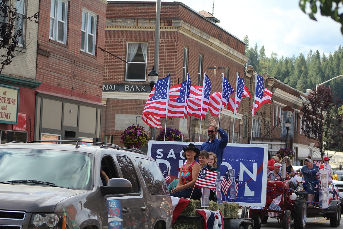 By DON COGGER
What would a 4th of July parade be without a politician? Republican Idaho House - District 1 Seat B Sage Dixon waves to the crowd Monday.