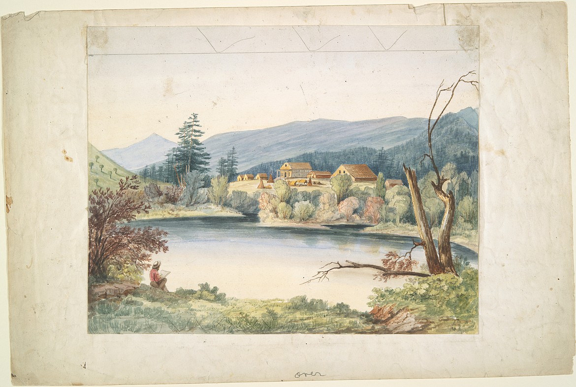 Courtesy of Yale University Art Gallery
Watercolor artist John Mix Stanley created this image of the Old Mission in Cataldo in the mid-1800s while on a railroad expedition. The painting was turned into a fresco by artist Constantino Brumidi and immortalized on the walls of the Capitol in Washington, D.C.