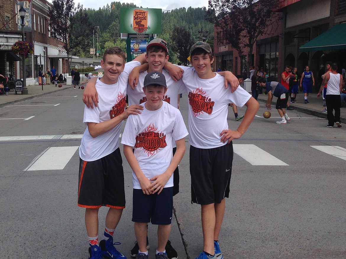 &#151;Courtesy photo
Bracket winners &#147;Almost Awesome&#148; pose for a photo. Pictured are Ben Tompkins, Ben Tadlock, Jake Jelinek, and Matt Morgan. The team won the division for males between the ages of 13-14.