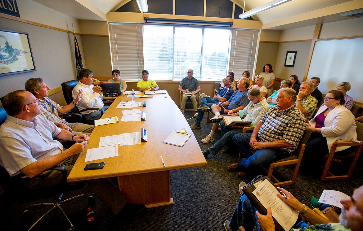 JAKE PARRISH/PressBoard members of the North Idaho State Fair and others met with Kootenai County Board of Commissioners Tuesday to discuss a potential audit of the fair.