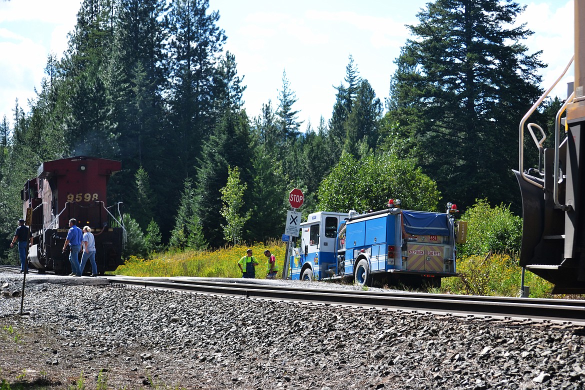 -- Photo by SARAH JENKINS
Scene at Shilo where the Union Pacific engine seperated from the alleged fire.