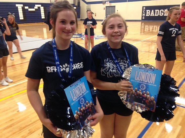 -- Photo by SARAH JENKINS

Left to right: Hannah Sims and Abby Eliassen made the UCA All American Team and qualified for the UCA London Parade in Dec. 2016.