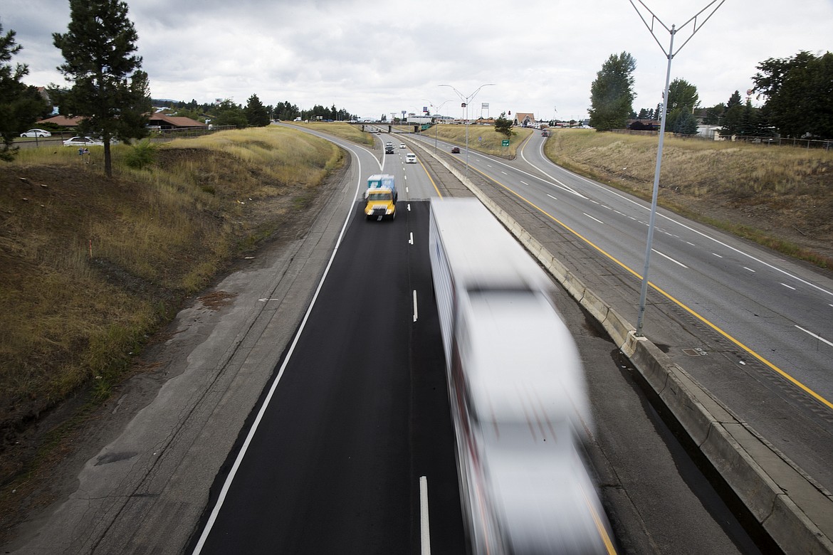 LOREN BENOIT/Press

A semi travels east on Interstate 90 underneath the Government Way bridge on Wednesday. I-90 in Coeur d'Alene will undergo a $20 million project over the next two years to rebuild the interstate from Sherman Ave to 9th Street in 2017 and 9th Street to Northwest Boulevard in 2018.