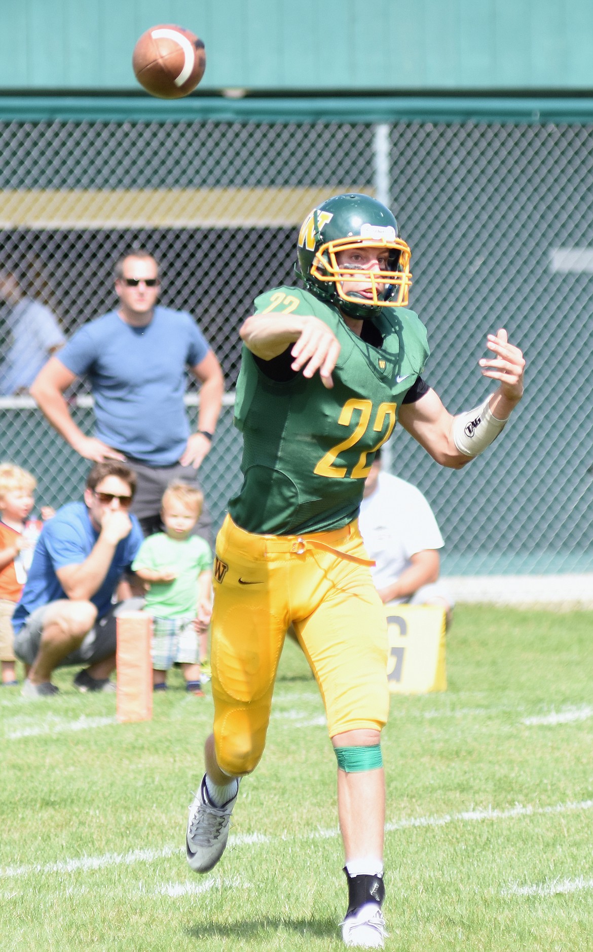 Whitefish quarterback Derek Kastella throws from the pocket Saturday in a nonconference game against Havre.