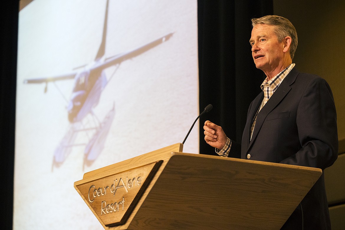 &#151;LOREN BENOIT/Hagadone News Network
Idaho Lt. Gov. Brad Little speaks to a group of aerospace manufacturers, suppliers and others about education needs for the industry during the I-90 Corridor Aerospace Expo Spring Conference in June. Little was in Coeur d&#146;Alene Wednesday to speak to Rotary members about Idaho&#146;s progress in tapping into booming industries like technology and aerospace.