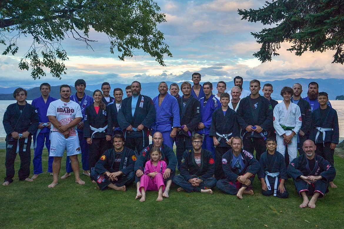 &#151;Courtesy photo
Three local Jiu Jitsu gyms from Bonners Ferry, Coeur d&#146;Alene and Sandpoint converged recently at Sandpoint City Beach for the Jiu Jitsu On The Beach event, which was free and open for anyone with Jiu Jitsu experience. Jiu Jitsu is a martial art, combat sport system that focuses on grappling and especially ground fighting. North Idaho Jiu Jitsu (Sandpoint), Citadel MMA (Coeur d&#146;Alene) and Bonners Ferry Brazilian Jiu Jitsu were on hand to participate.