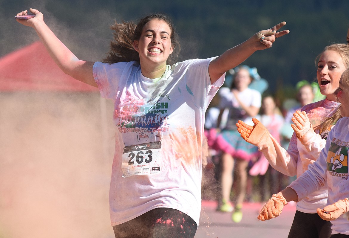 Savannah Eisenbarth in the Great Fish Color Run on Saturday in Whitefish. The 5k run was a benefit for the Whitefish Community Foundation's Great Fish Challenge.