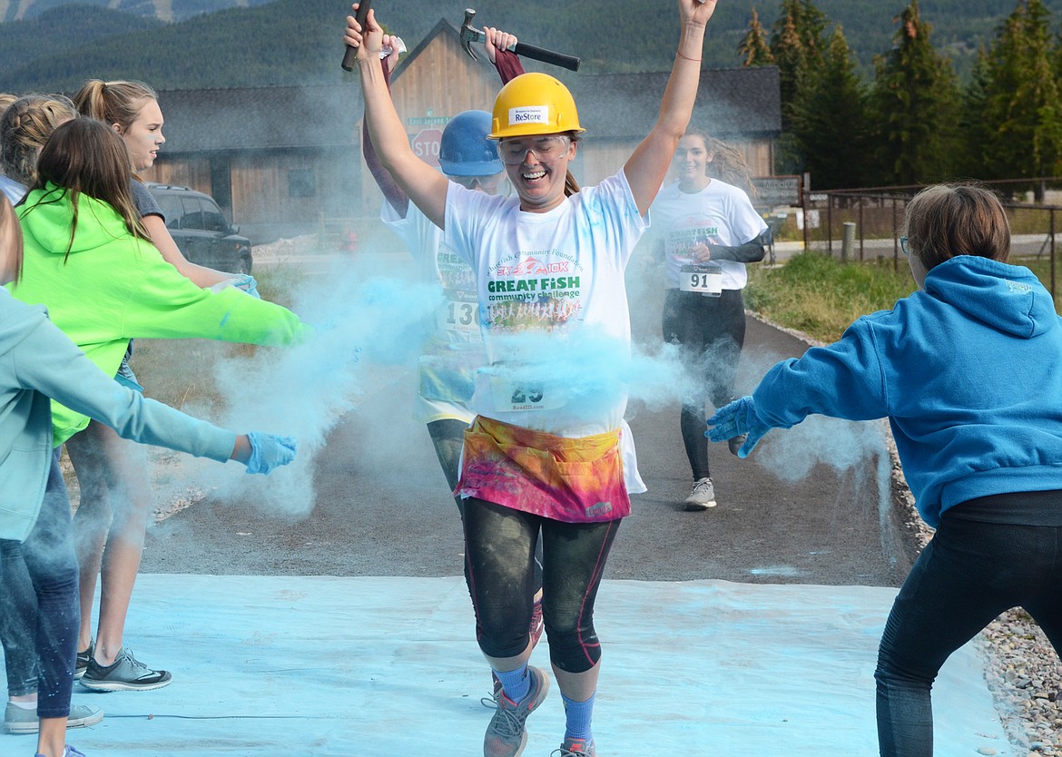 Katy Branston in the Great Fish Color Run on Saturday in Whitefish. The 5k run was a benefit for the Whitefish Community Foundation's Great Fish Challenge.