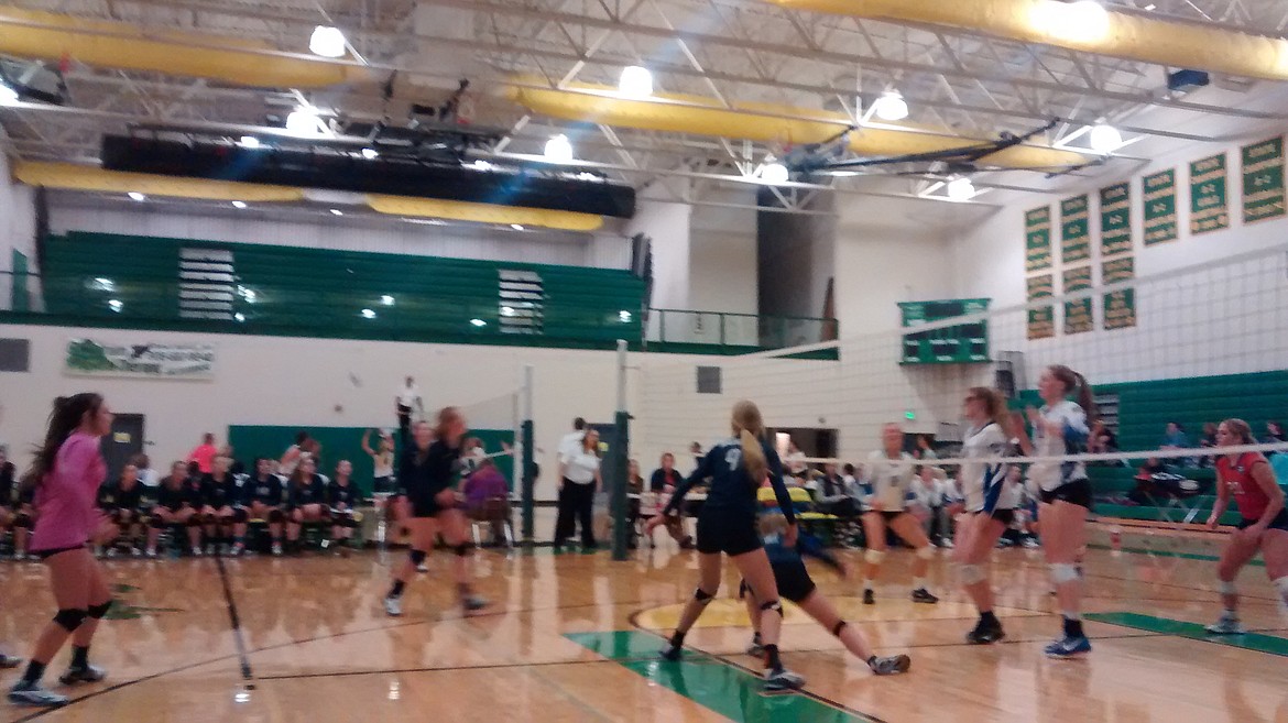 &#151;Courtesy photo
Bonners Ferry High School volleyball players compete at Saturday&#146;s invitational meet at Lakeland High School.