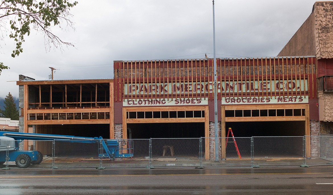 Developer Mick Ruis has begun work on the facade of the former Park Mercantile building.