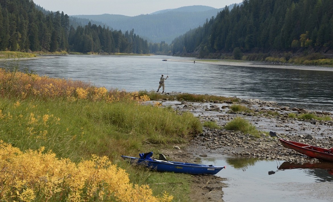 &#151;Photo courtesy IDAHO DEPARTMENT OF FISH AND GAME
An angler casts into the Kootenai River from shore.