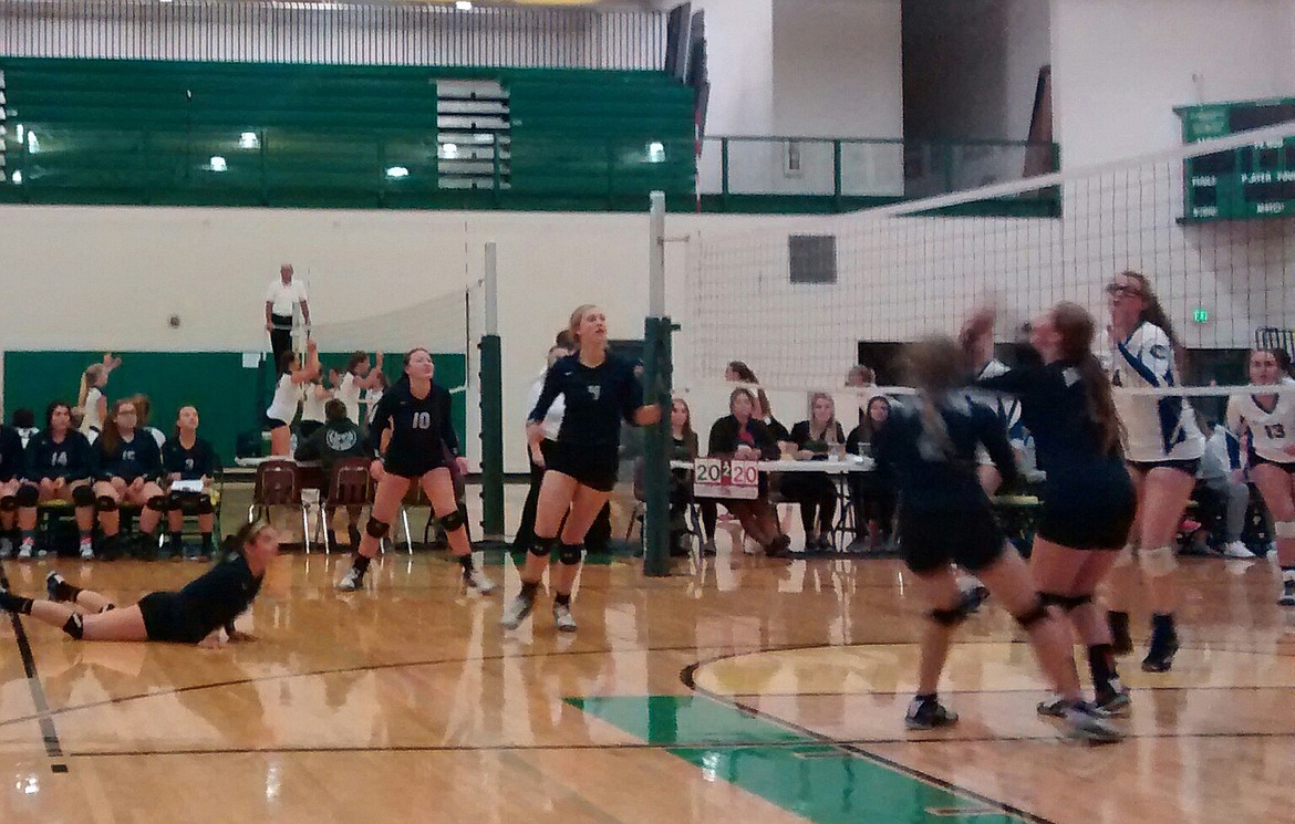 &#151;Courtesy photo
Bonners Ferry High School volleyball players compete at the recent invitational meet at Lakeland High School.