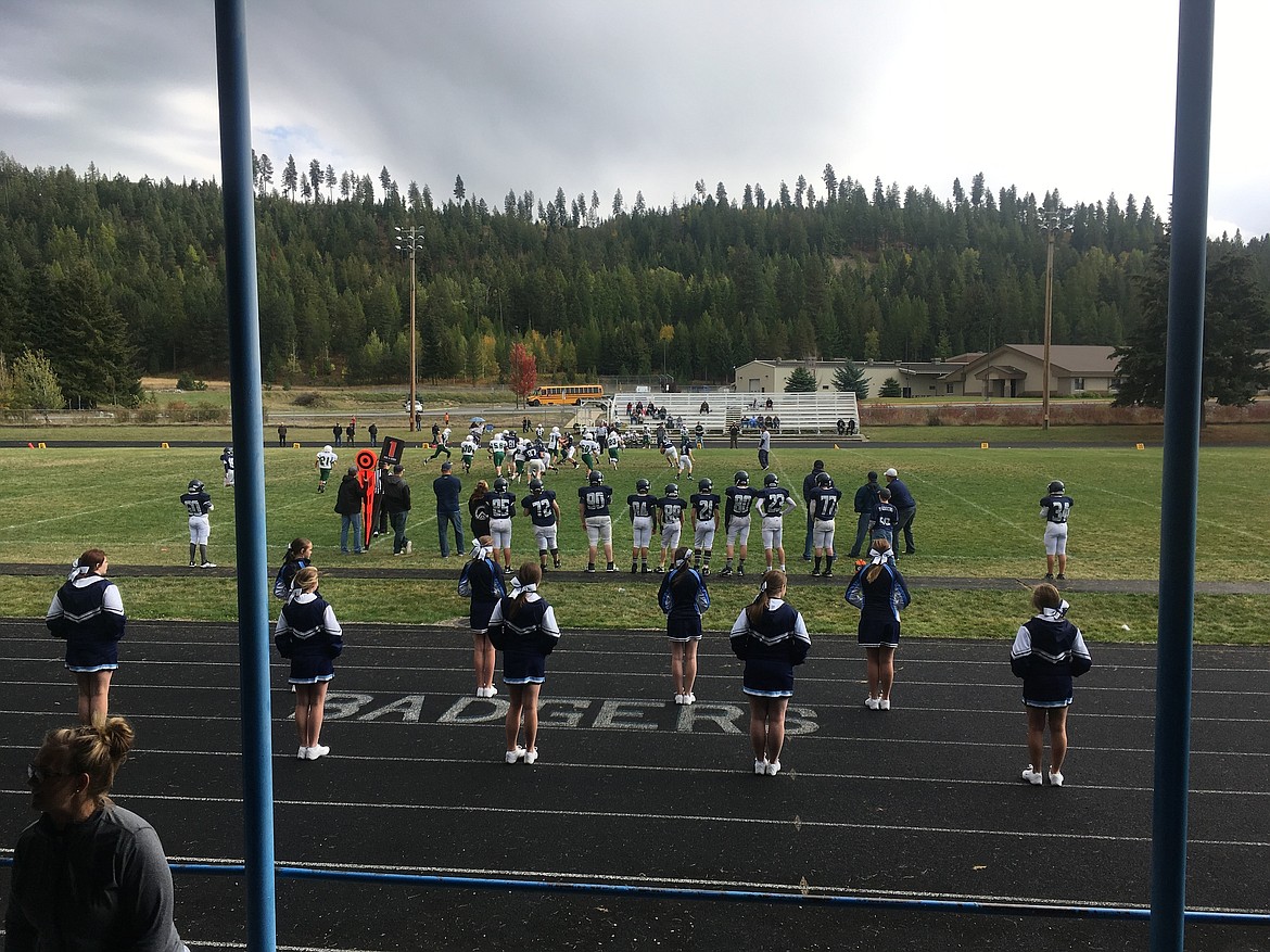 &#151;Courtesy photo
The Boundary County Middle School football team and cheer squad are pictured at a recent game.