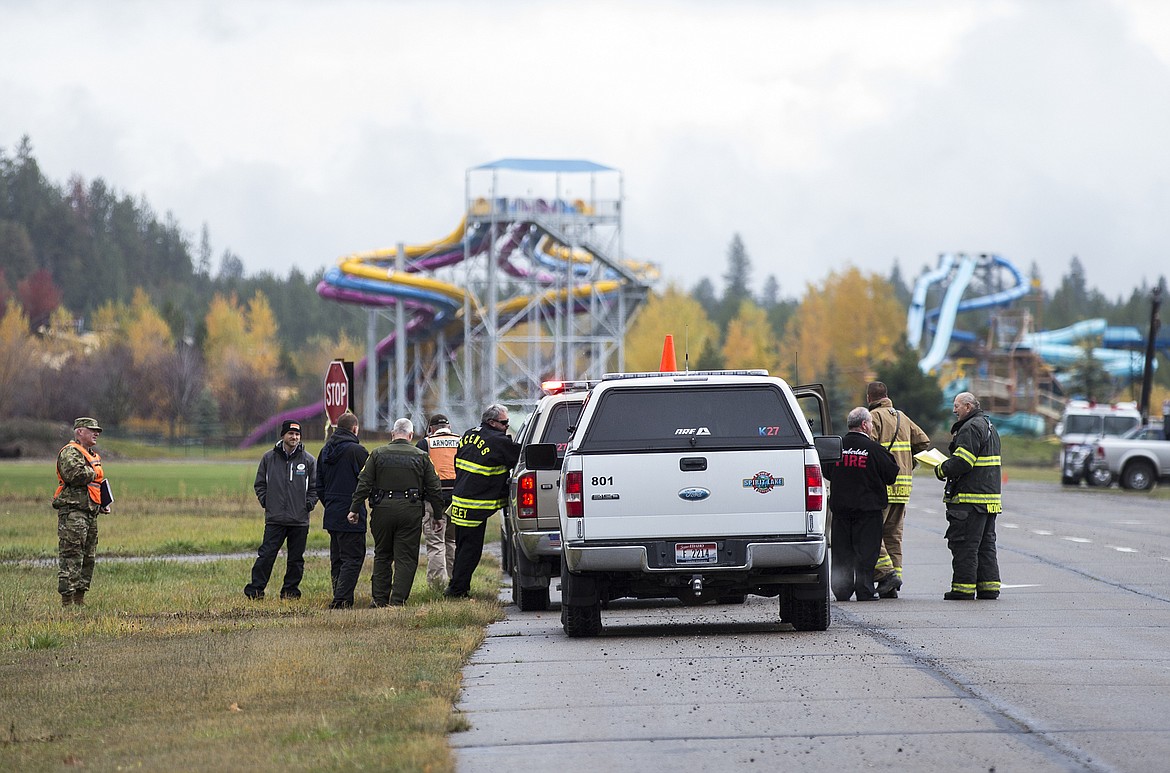 LOREN BENOIT/PressVarious local municipal, county, and federal agencies mobilize during the beginning of the Idaho National Guard's training exercise at Silverwood Theme Park.