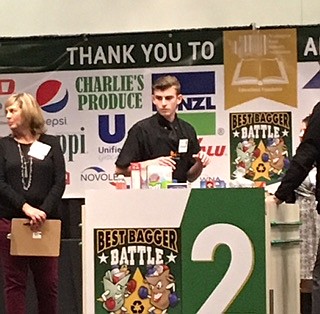 &#151;Courtesy Photo
Keegan Kernodle, 18, of Sandpoint competed in the Washington Best Bagger Battle in Lakewood Wednesday. As a Yoke&#146;s Fresh Market employee, Kernodle was the only Idaho contenstant to compete.