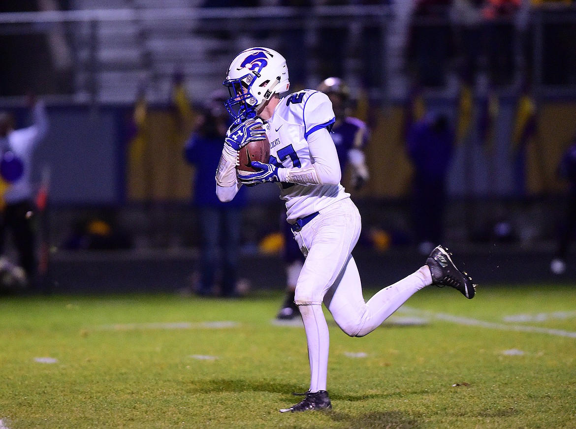 Trey Gates is all alone in the middle en route to a touchdown against Polson.